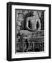 Monk in Front of the Seated Buddha Statue, Gol Vihara, Polonnaruwa, Sri Lanka, Asia-Bruno Morandi-Framed Photographic Print