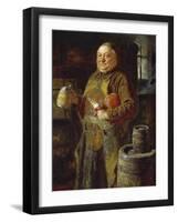 Monk in the Cloister Brewery with Beer Stein as Well as White and Red Radishes, 1889-Eduard Grutzner-Framed Giclee Print