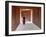 Monk in Walkway of Wooden Pillars To Temple, Salay, Myanmar (Burma)-Peter Adams-Framed Photographic Print