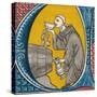 Monk in Wine-Cellar-null-Stretched Canvas
