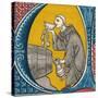 Monk in Wine-Cellar-null-Stretched Canvas