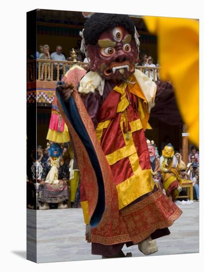 Monk in Wooden Mask in Traditional Costume, Hemis Festival, Hemis, Ladakh, India-Simanor Eitan-Stretched Canvas