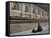 Monk, Mahabodhi Temple, Bodh Gaya (Bodhgaya), Gaya District, Bihar, India, Asia-Jochen Schlenker-Framed Stretched Canvas