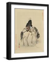 Monk on Horse-null-Framed Art Print