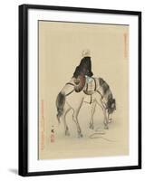 Monk on Horse-null-Framed Art Print