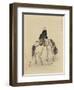 Monk on Horse-null-Framed Art Print