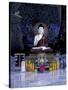 Monk Praying Near Buddha Statue, Thailand-Merrill Images-Stretched Canvas
