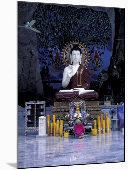 Monk Praying Near Buddha Statue, Thailand-Merrill Images-Mounted Photographic Print