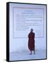 Monk Reading Burmese Wall Script, Shwedagon, Yangon (Rangoon), Myanmar (Burma), Asia-Gavin Hellier-Framed Stretched Canvas