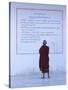 Monk Reading Burmese Wall Script, Shwedagon, Yangon (Rangoon), Myanmar (Burma), Asia-Gavin Hellier-Stretched Canvas