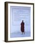 Monk Reading Burmese Wall Script, Shwedagon, Yangon (Rangoon), Myanmar (Burma), Asia-Gavin Hellier-Framed Photographic Print