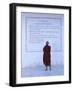 Monk Reading Burmese Wall Script, Shwedagon, Yangon (Rangoon), Myanmar (Burma), Asia-Gavin Hellier-Framed Photographic Print