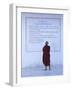 Monk Reading Burmese Wall Script, Shwedagon, Yangon (Rangoon), Myanmar (Burma), Asia-Gavin Hellier-Framed Photographic Print