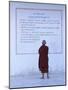 Monk Reading Burmese Wall Script, Shwedagon, Yangon (Rangoon), Myanmar (Burma), Asia-Gavin Hellier-Mounted Photographic Print