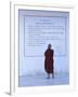 Monk Reading Burmese Wall Script, Shwedagon, Yangon (Rangoon), Myanmar (Burma), Asia-Gavin Hellier-Framed Photographic Print