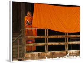 Monk Reading, Vientiane, Laos, Indochina, Southeast Asia, Asia-Godong-Framed Photographic Print