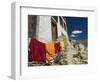 Monk's Clothes on Line, Tikse (Tiksay) Gompa (Monastery), Tikse (Tiksay), Indian Himalayas, India-Jochen Schlenker-Framed Photographic Print