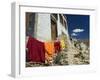 Monk's Clothes on Line, Tikse (Tiksay) Gompa (Monastery), Tikse (Tiksay), Indian Himalayas, India-Jochen Schlenker-Framed Photographic Print