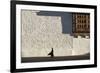 Monk walks through the courtyard of Rinpung Dzong Monastery, Bhutan.-Brenda Tharp-Framed Photographic Print