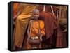 Monk with Alms Wok at That Luang Festival, Laos-Keren Su-Framed Stretched Canvas