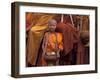 Monk with Alms Wok at That Luang Festival, Laos-Keren Su-Framed Premium Photographic Print