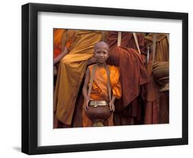 Monk with Alms Wok at That Luang Festival, Laos-Keren Su-Framed Photographic Print