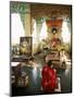 Monk Worshipping, Kuthodaw Pagoda, Mandalay, Myanmar (Burma)-Upperhall-Mounted Premium Photographic Print