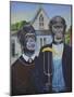 Monkey American Gothic-Sue Clyne-Mounted Giclee Print