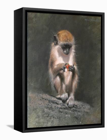 Monkey and Berries-Michael Jackson-Framed Stretched Canvas