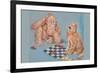 Monkey and Cat Playing Checkers-Peter Driben-Framed Premium Giclee Print