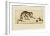 Monkey and Chestnuts, 19Th Century (Etching & Roulette)-Henri-Charles Guérard-Framed Giclee Print