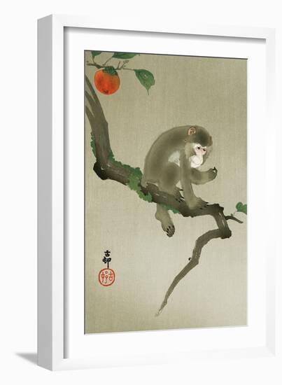 Monkey and Persimmon-Koson Ohara-Framed Giclee Print