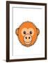 Monkey - Animaru Cartoon Animal Print-Animaru-Framed Giclee Print