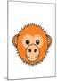 Monkey - Animaru Cartoon Animal Print-Animaru-Mounted Giclee Print