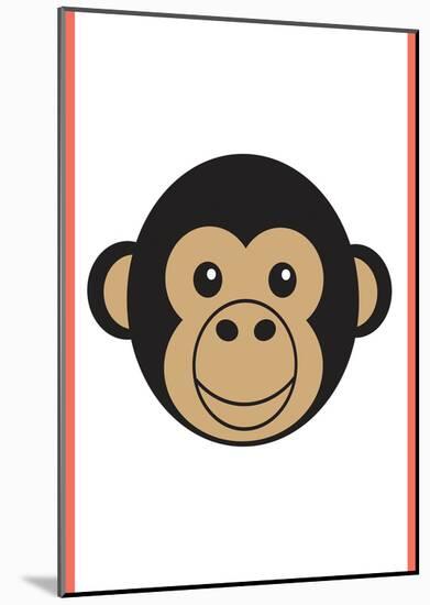 Monkey - Animaru Cartoon Animal Print-Animaru-Mounted Giclee Print