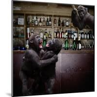 Monkey Bar (Drunk Monkeys) Art Poster Print-null-Mounted Poster