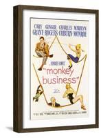 Monkey Business, Cary Grant, Ginger Rogers, Charles Coburn, Marilyn Monroe, 1952-null-Framed Art Print