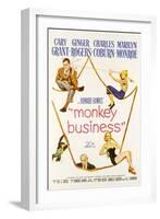 Monkey Business, Cary Grant, Ginger Rogers, Charles Coburn, Marilyn Monroe, 1952-null-Framed Art Print