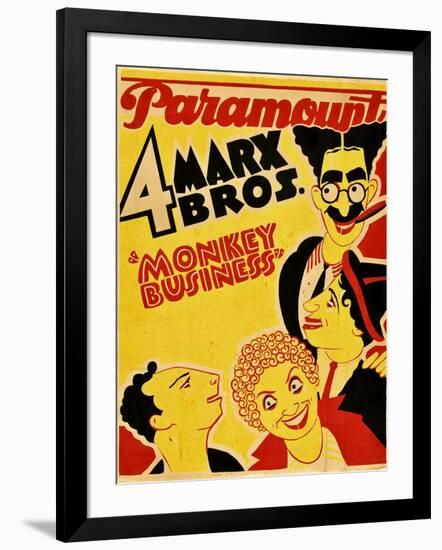 Monkey Business, the Marx Brothers, 1931-null-Framed Art Print