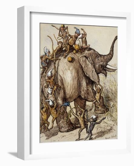 Monkey Capers-Ernest Henry Griset-Framed Giclee Print