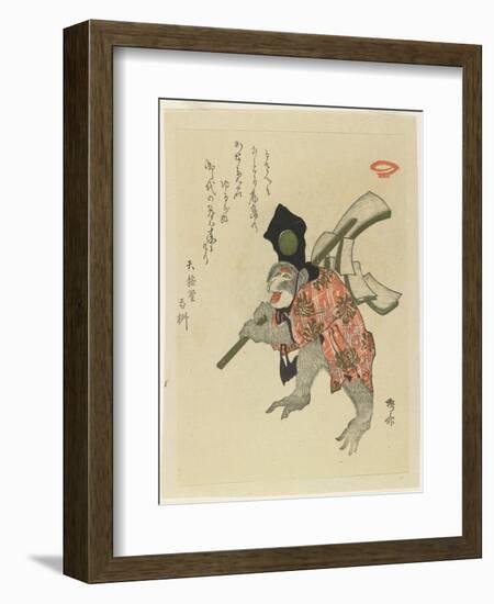 Monkey Costumed for a New Year's Dance, Early 19th Century-Ryuryukyo Shinsai-Framed Giclee Print