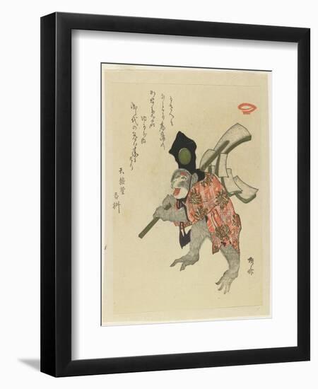 Monkey Costumed for a New Year's Dance, Early 19th Century-Ryuryukyo Shinsai-Framed Giclee Print