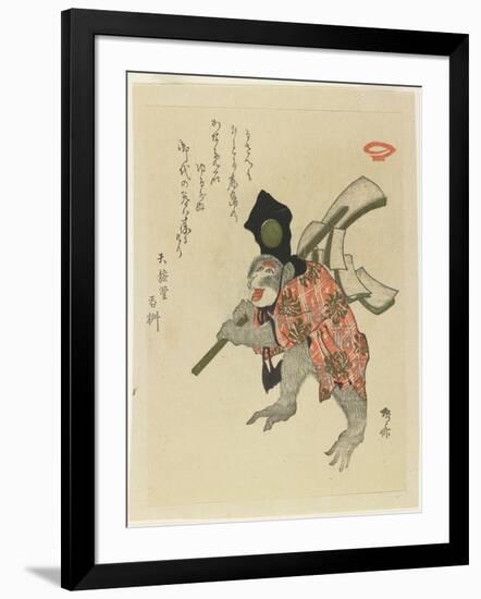 Monkey Costumed for a New Year's Dance, Early 19th Century-Ryuryukyo Shinsai-Framed Giclee Print