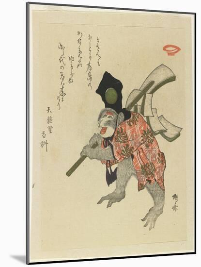 Monkey Costumed for a New Year's Dance, Early 19th Century-Ryuryukyo Shinsai-Mounted Giclee Print