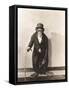 Monkey Dressed in Tight Overcoat and Bowler Hat-null-Framed Stretched Canvas