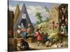 Monkey Encampment-David Teniers the Younger-Stretched Canvas