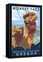 Monkey Face - Smith Rock State Park, Oregon-Lantern Press-Framed Stretched Canvas