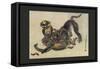 Monkey Fight-null-Framed Stretched Canvas