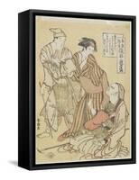 Monkey Handler, C. 1790-Katsushika Hokusai-Framed Stretched Canvas