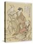Monkey Handler, C. 1790-Katsushika Hokusai-Stretched Canvas